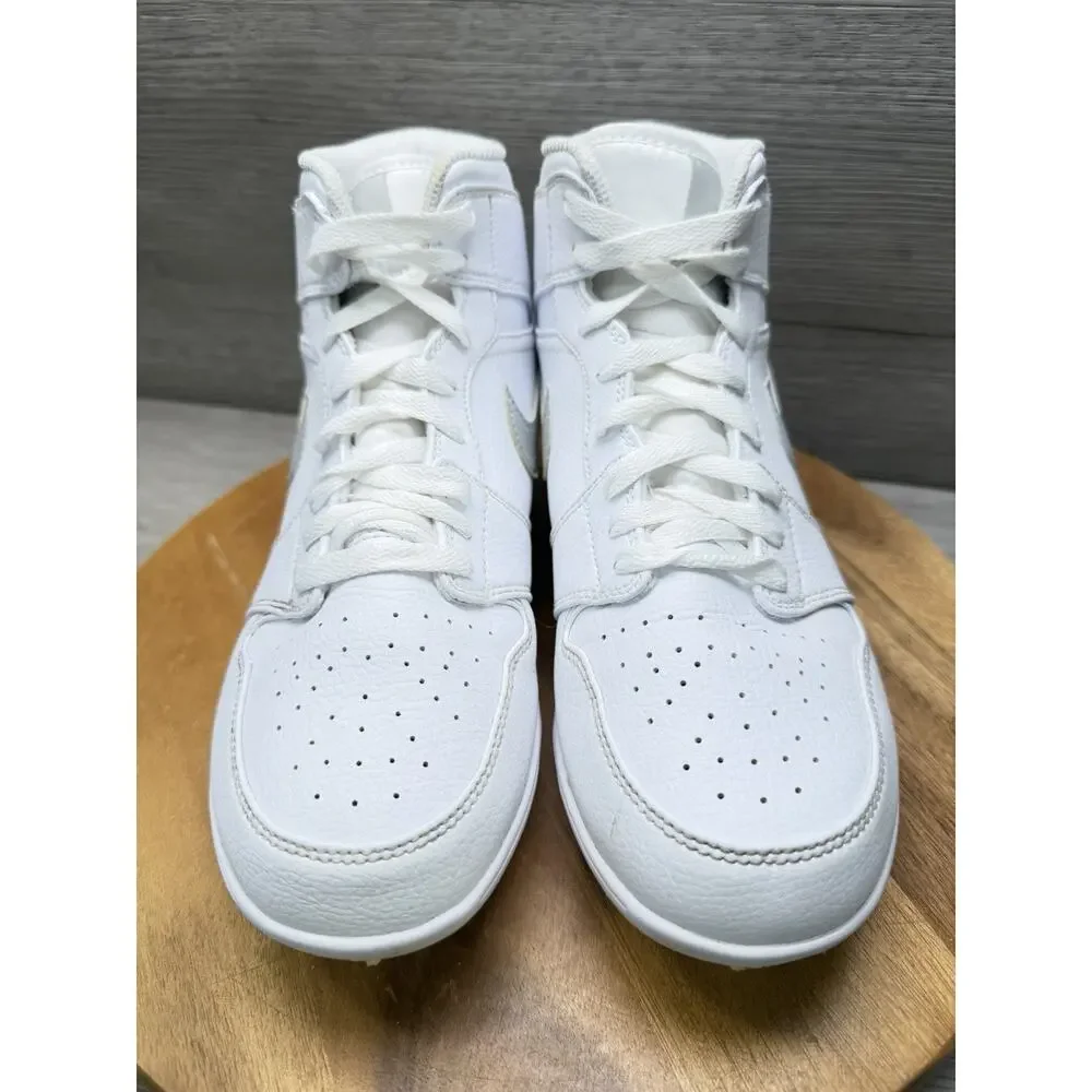Nike Air Jordan 1 Retro Mid TD Football Cleats White Grey Fog FJ6805-101 Men 7.5